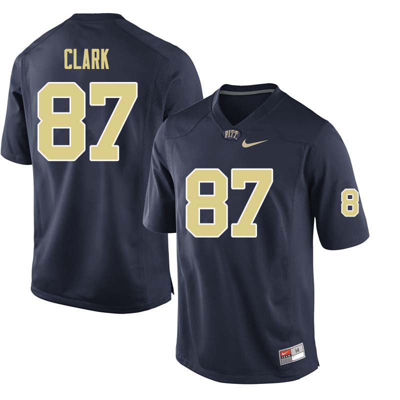 Men #87 Chris Clark Pittsburgh Panthers College Football Jerseys Sale-Navy